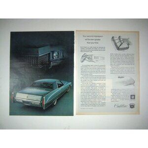 Vintage 1971 Cadillac Advertisement Print AD Classic Car 2 page ad
